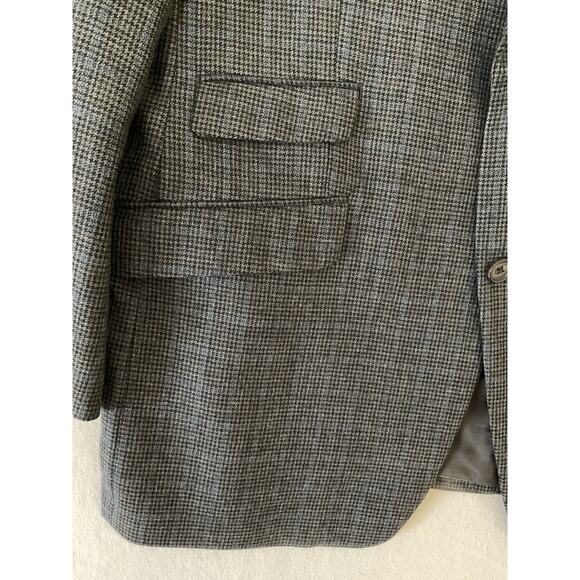 Polo Ralph Lauren  46L Houndstooth 100% Wool 2 Button Blazer Jacket - Picture 7 of 15